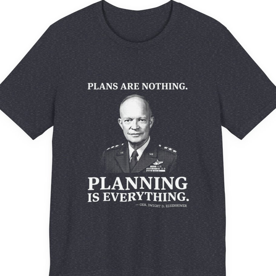 Eisenhower Planning Everything Premium Tee - Heather Navy front