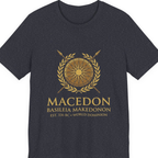 Macedonian Empire Crest Premium Tee - Heather Navy front