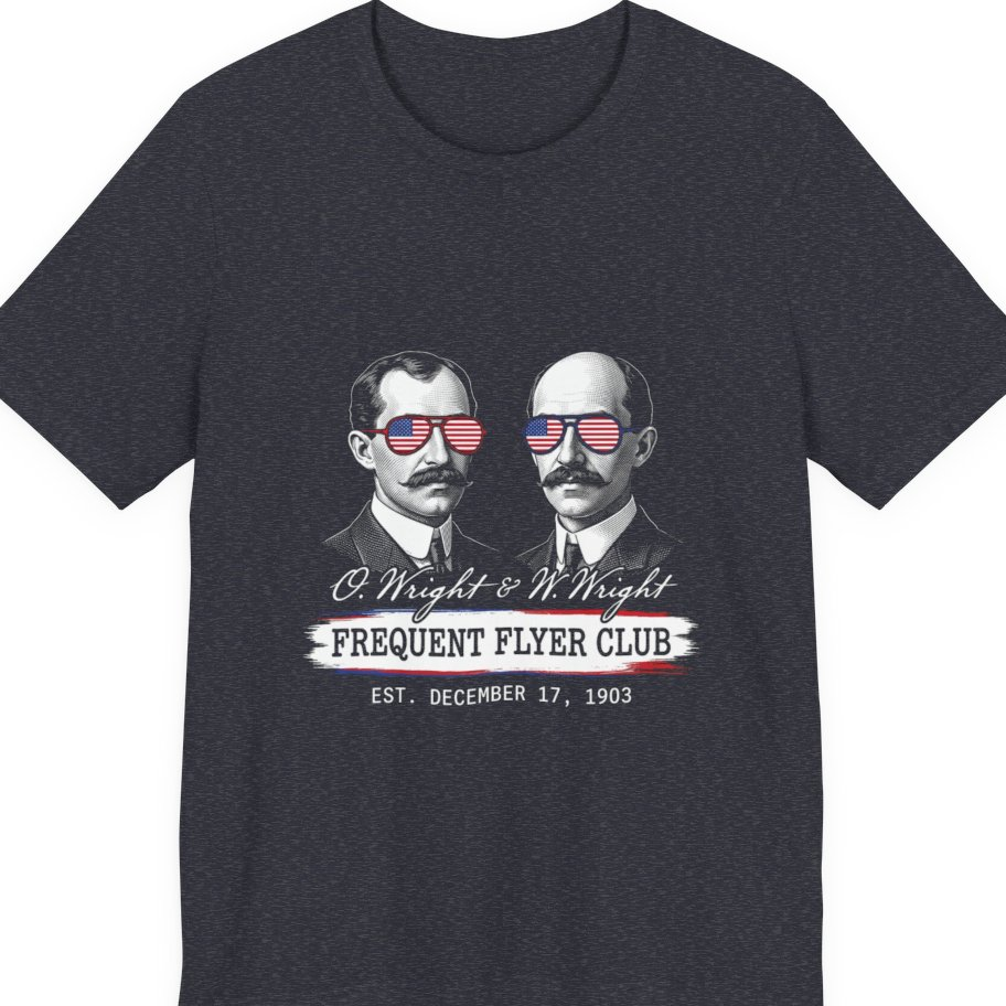 Wright Brothers Frequent Flyer Premium Tee - Heather Navy front