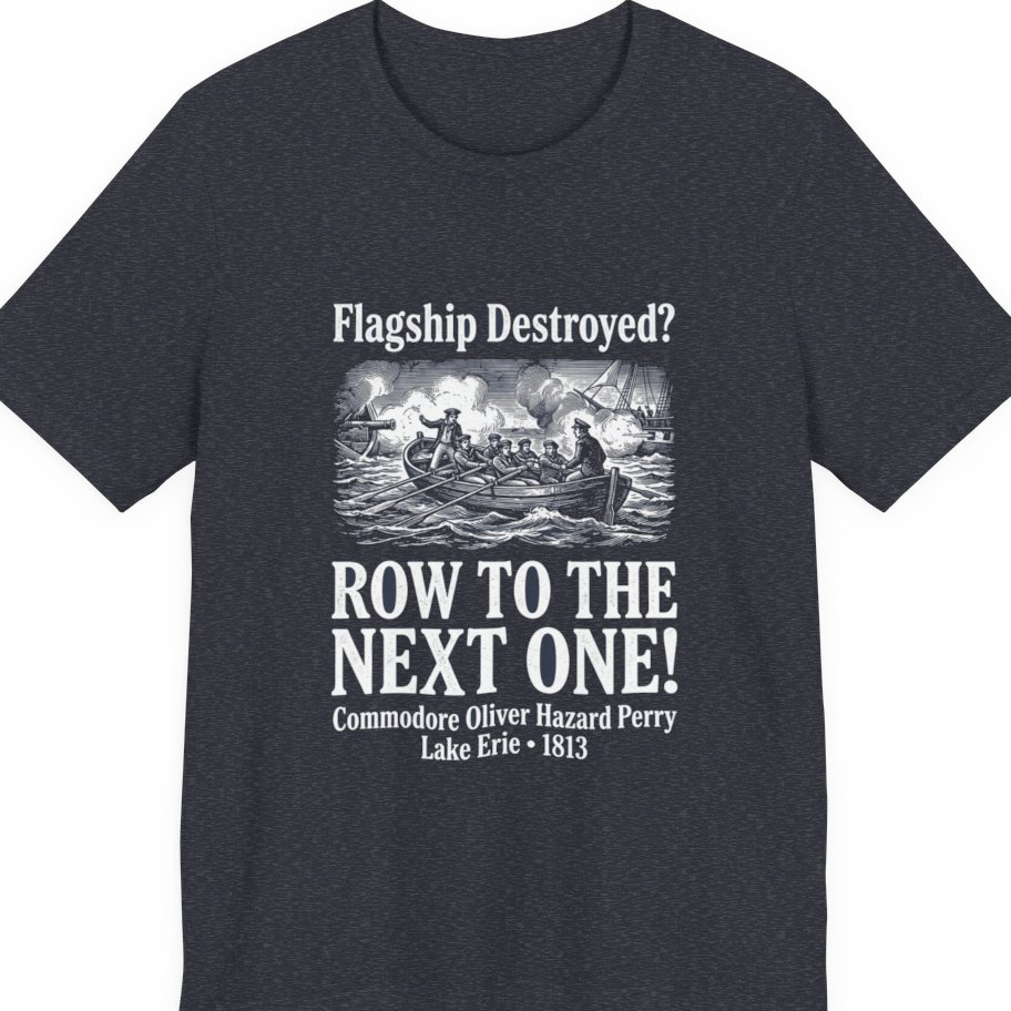 Row To The Next Ship Premium Tee - Heather Navy front