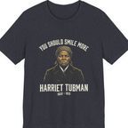 You Should Smile More Harriet Premium Tee - Heather Navy front