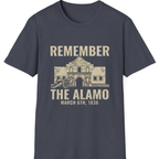 Remember the Alamo March 6th T-Shirt - Heather Navy front