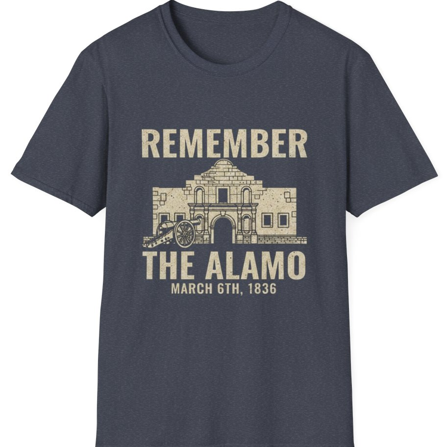 Remember the Alamo March 6th T-Shirt - Heather Navy front