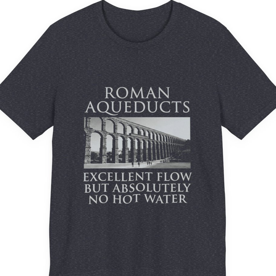 Roman Aqueducts Service Review Premium Tee - Heather Navy front