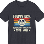 Floppy Disk Memorial Premium Tee - Heather Navy front
