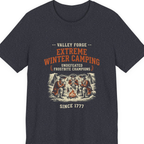 Valley Forge Winter Camping Premium Tee - Heather Navy front