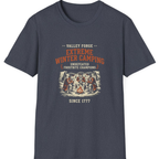 Valley Forge Winter Camping T-Shirt - Heather Navy front
