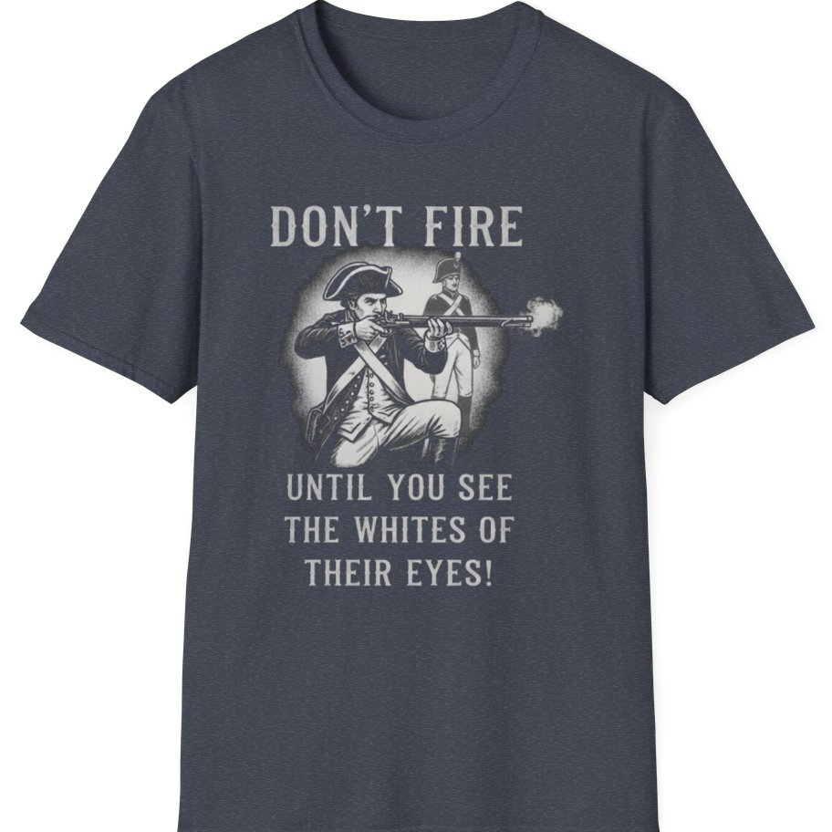 Don't Fire Until You See T-Shirt - Heather Navy front