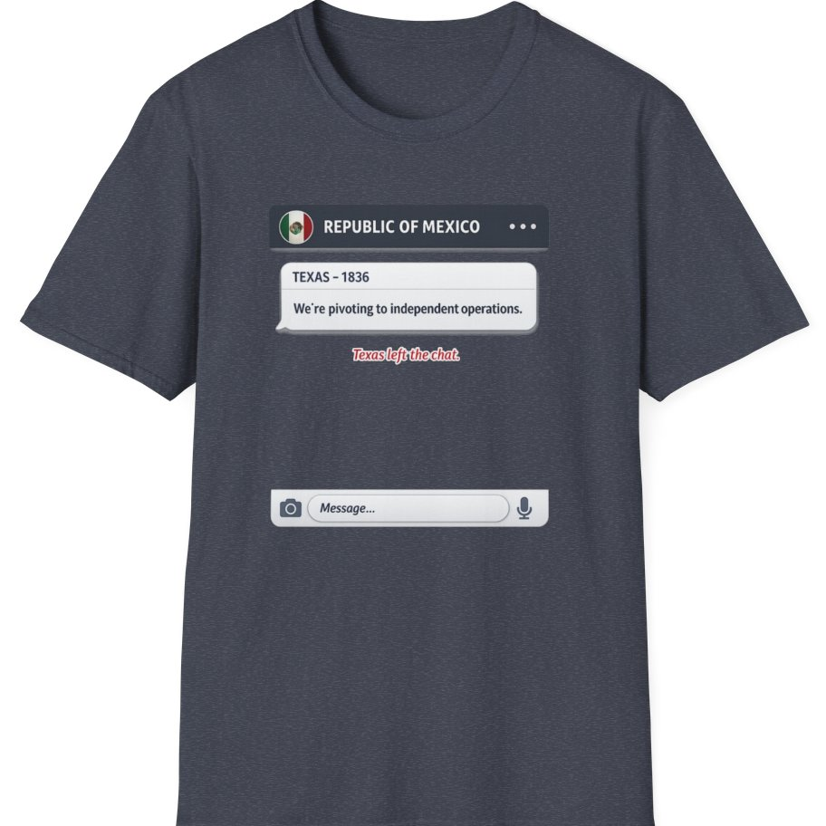 Texas Independence Group Chat T-Shirt - Heather Navy front
