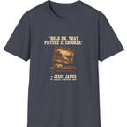 Jesse James Crooked Picture T-Shirt - Heather Navy front