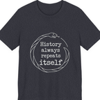 History Always Repeats Premium Tee - Heather Navy front