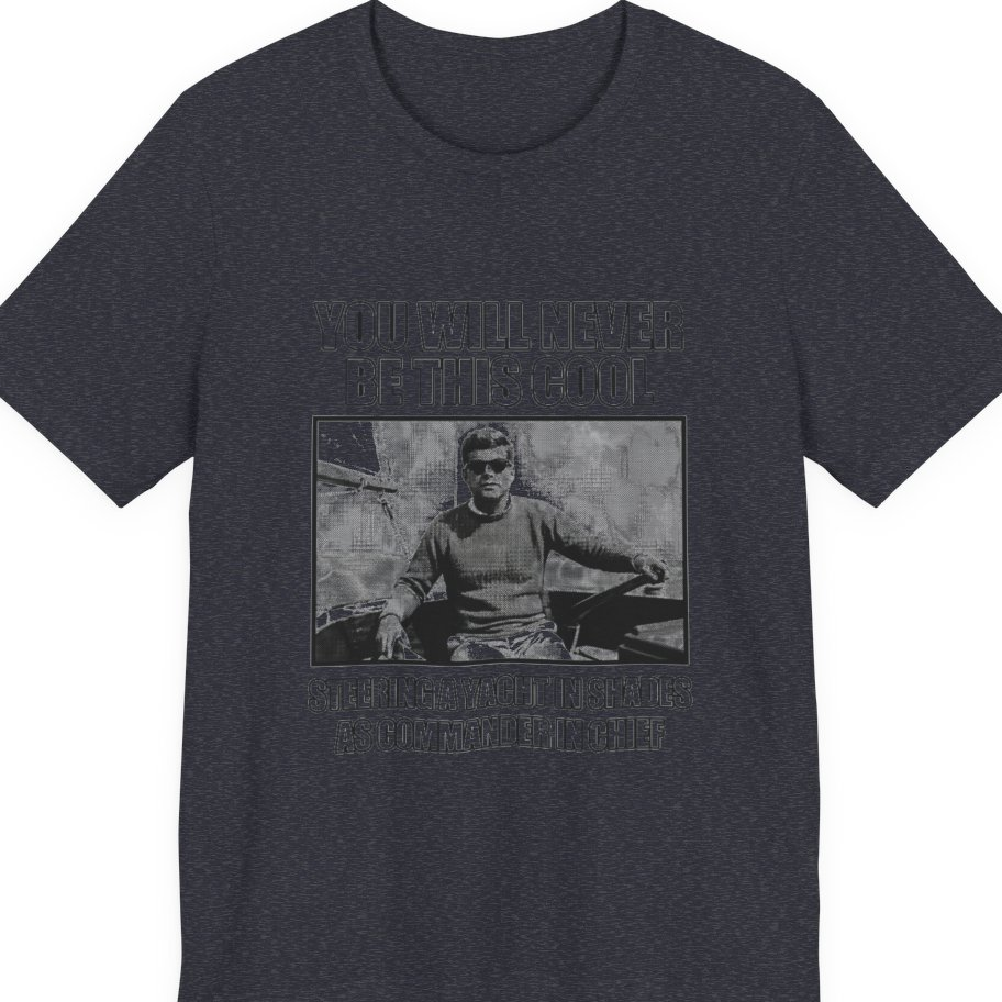 Jfk Yacht Sunglasses Flex Premium Tee - Heather Navy front