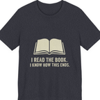 I Read The Book Premium Tee - Heather Navy front