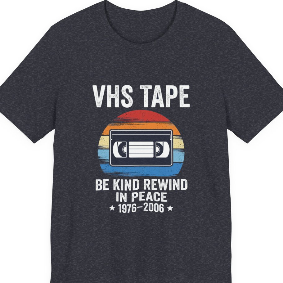 Vhs Tape Memorial Premium Tee - Heather Navy front