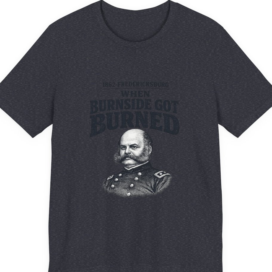Fredericksburg Burnside Got Burned Vintage Premium Tee - Heather Navy front