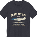 Blue Nosed Fighter Group Premium Tee - Heather Navy front