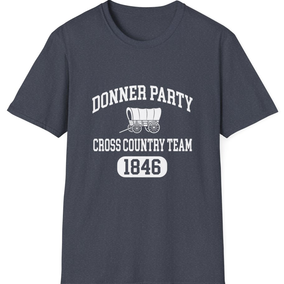 Donner Party Cross Country Team T-Shirt - Heather Navy front