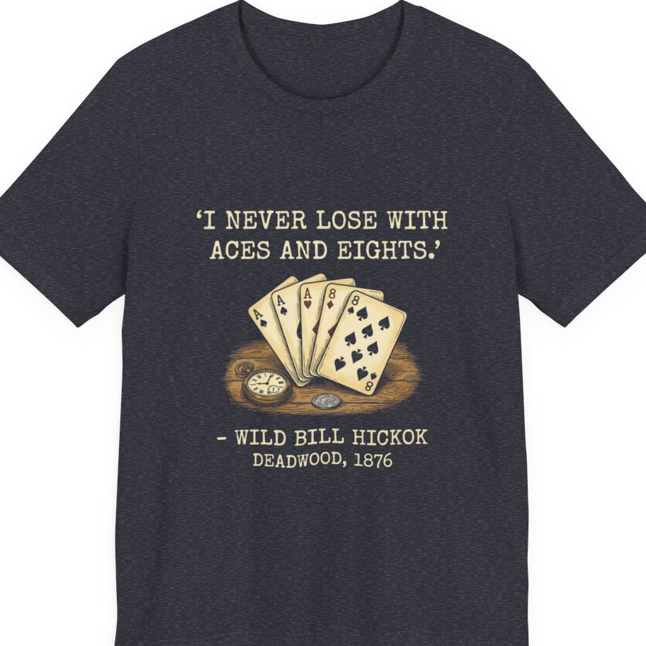 Dead Mans Hand Poker Premium Tee - Heather Navy front