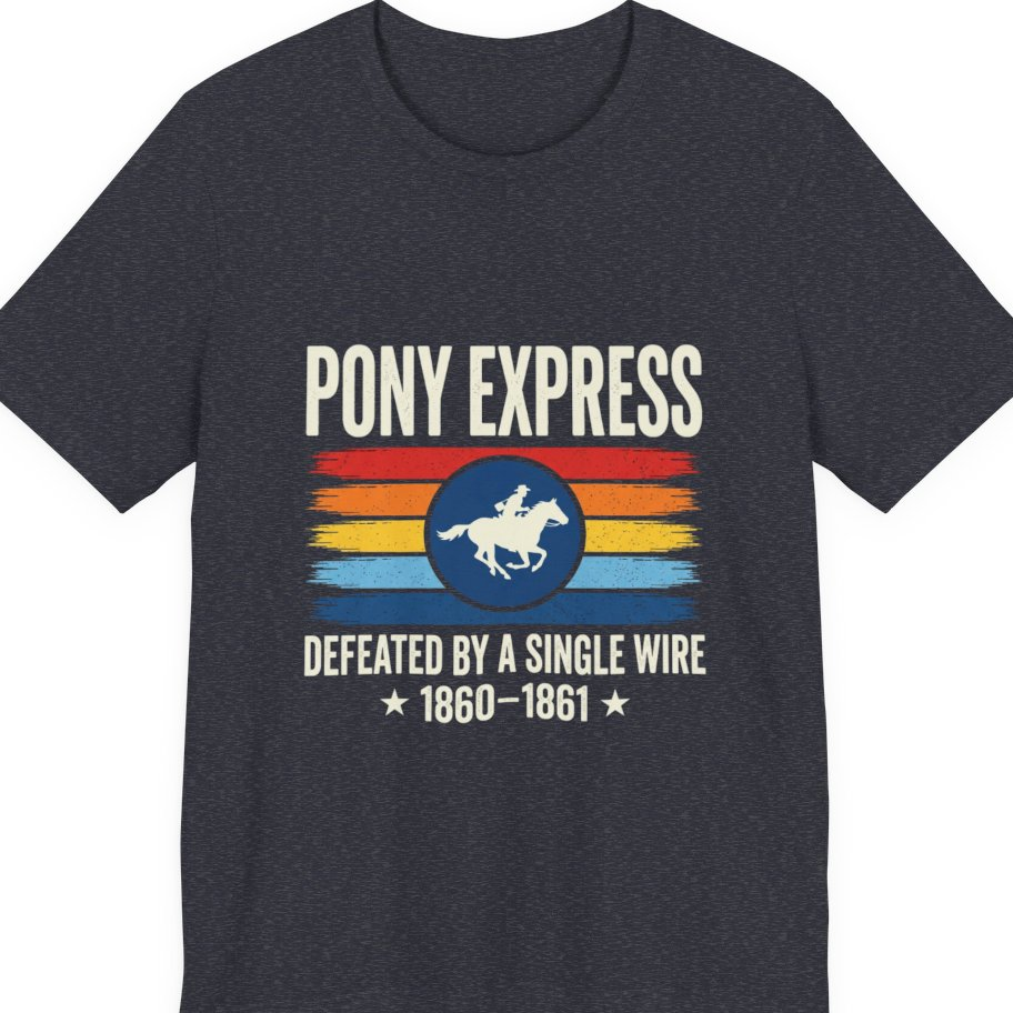 Pony Express Memorial Premium Tee - Heather Navy front