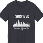 I Survived The Great Chicago Premium Tee - Heather Navy front