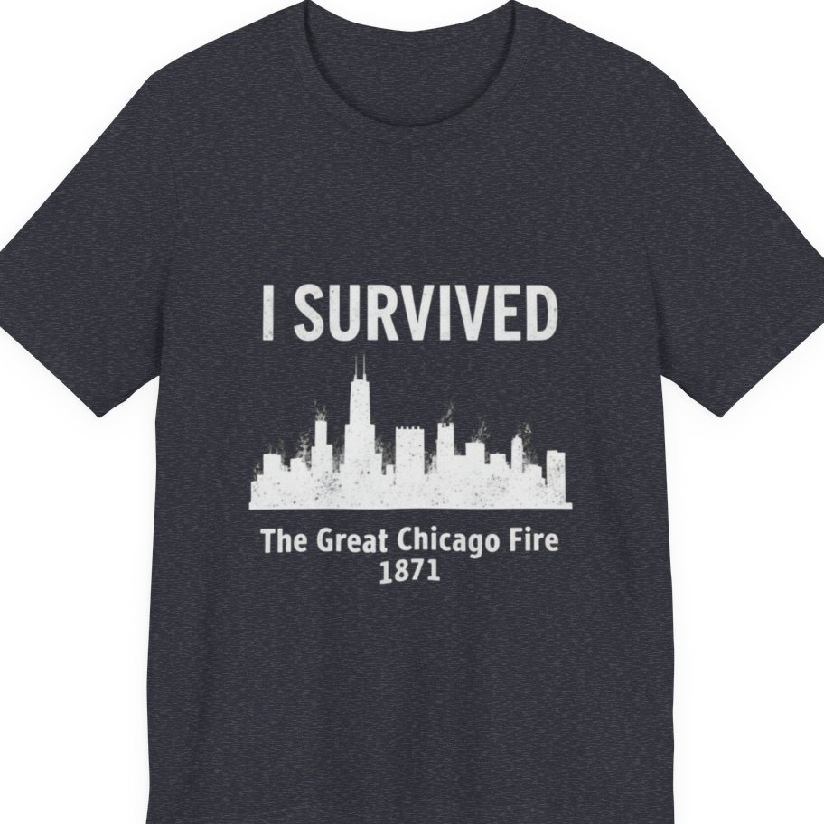 I Survived The Great Chicago Premium Tee - Heather Navy front