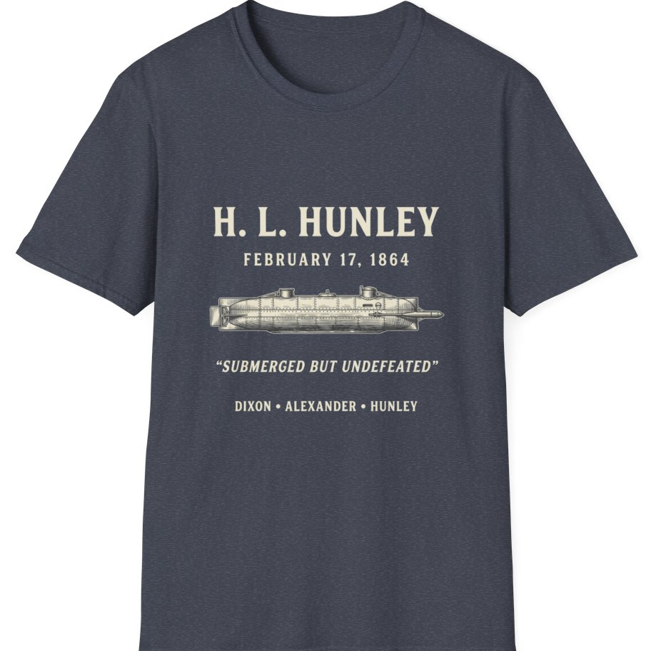 Css Hunley Submarine Memorial T-Shirt - Heather Navy front