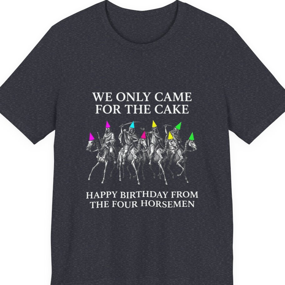 Four Horsemen Birthday Party Premium Tee - Heather Navy front