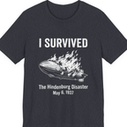 I Survived The Hindenburg Disaster Premium Tee - Heather Navy front