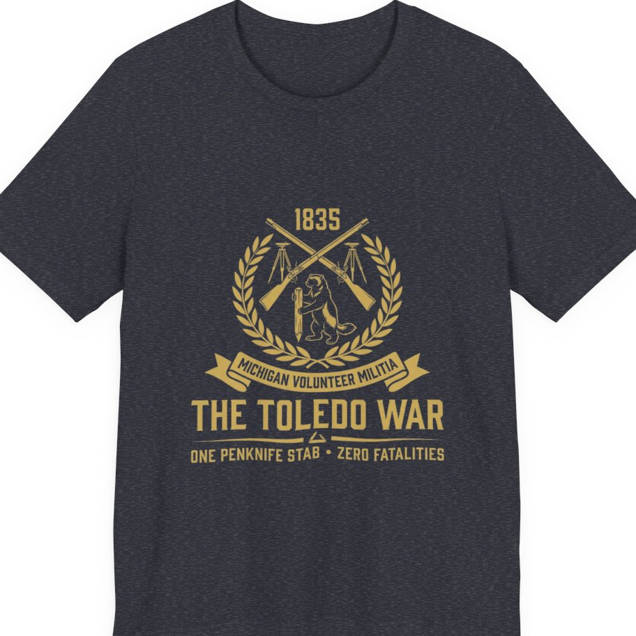 The Toledo War Michigan Volunteer Premium Tee - Heather Navy front