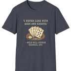 Dead Mans Hand Poker T-Shirt - Heather Navy front