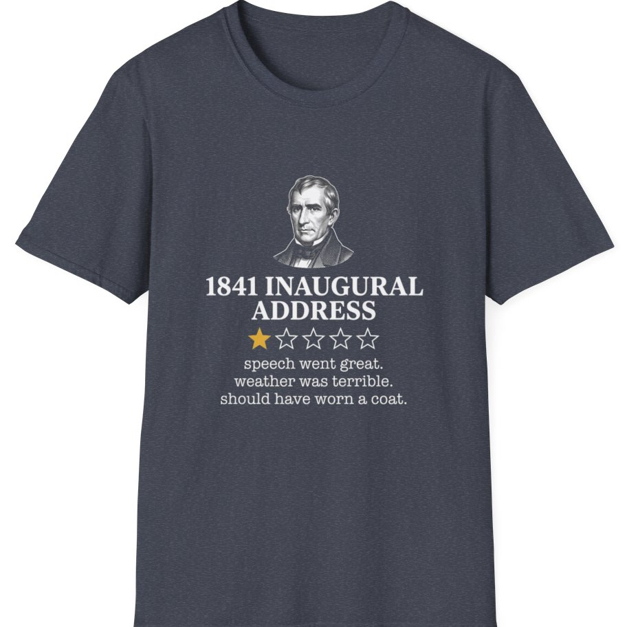 Inaugural Address Review T-Shirt - Heather Navy front