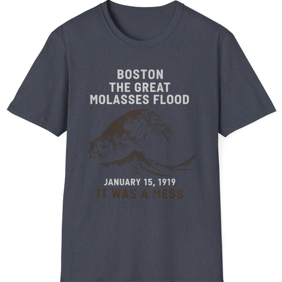 Boston The Great Molasses Flood T-Shirt - Heather Navy front