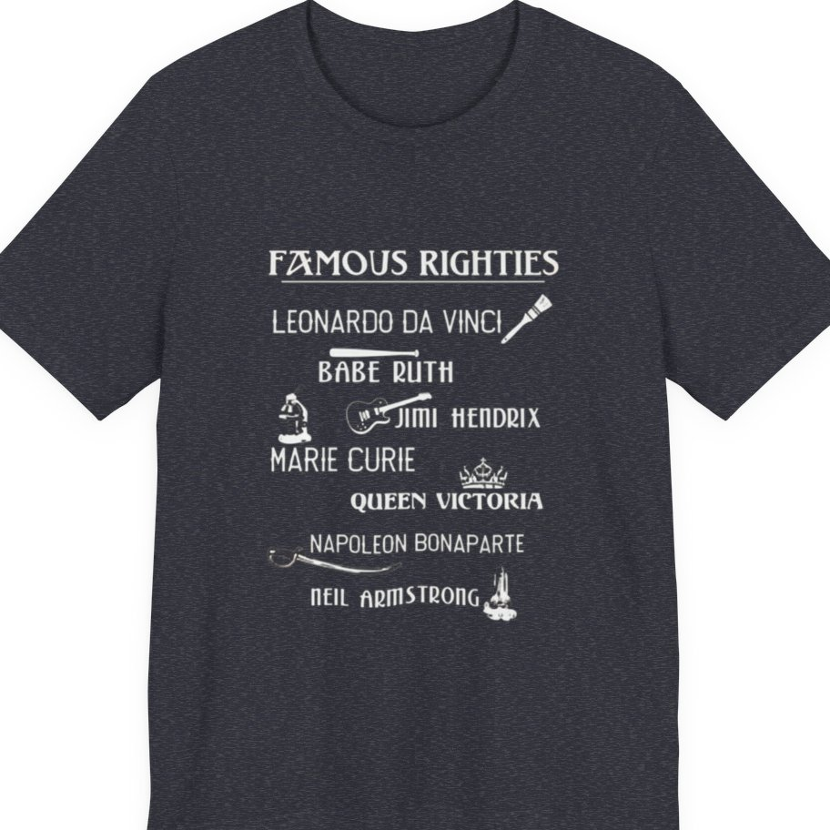 Famous Righties Premium Tee - Heather Navy front