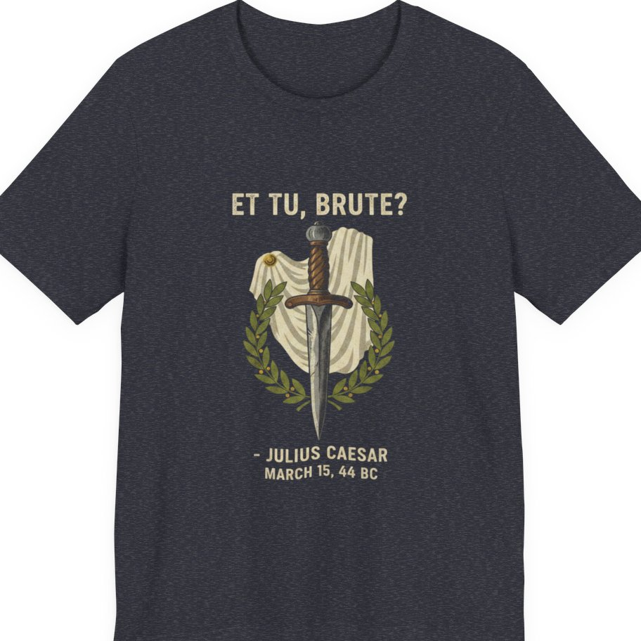 Et Tu Brute Julius Caesar Premium Tee - Heather Navy front