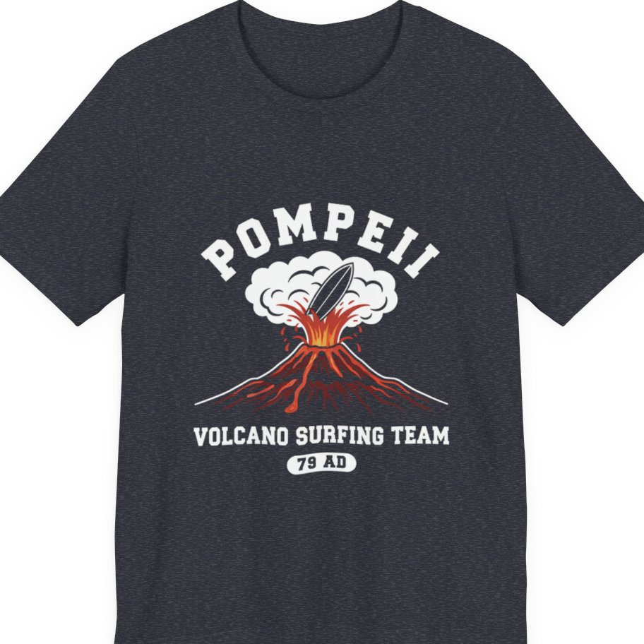 Pompeii Volcano Surfing Team Premium Tee - Heather Navy front