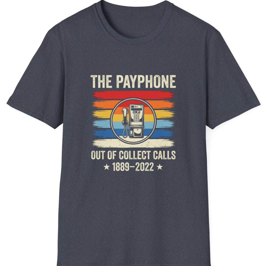 Public Payphone Memorial T-Shirt - Heather Navy front