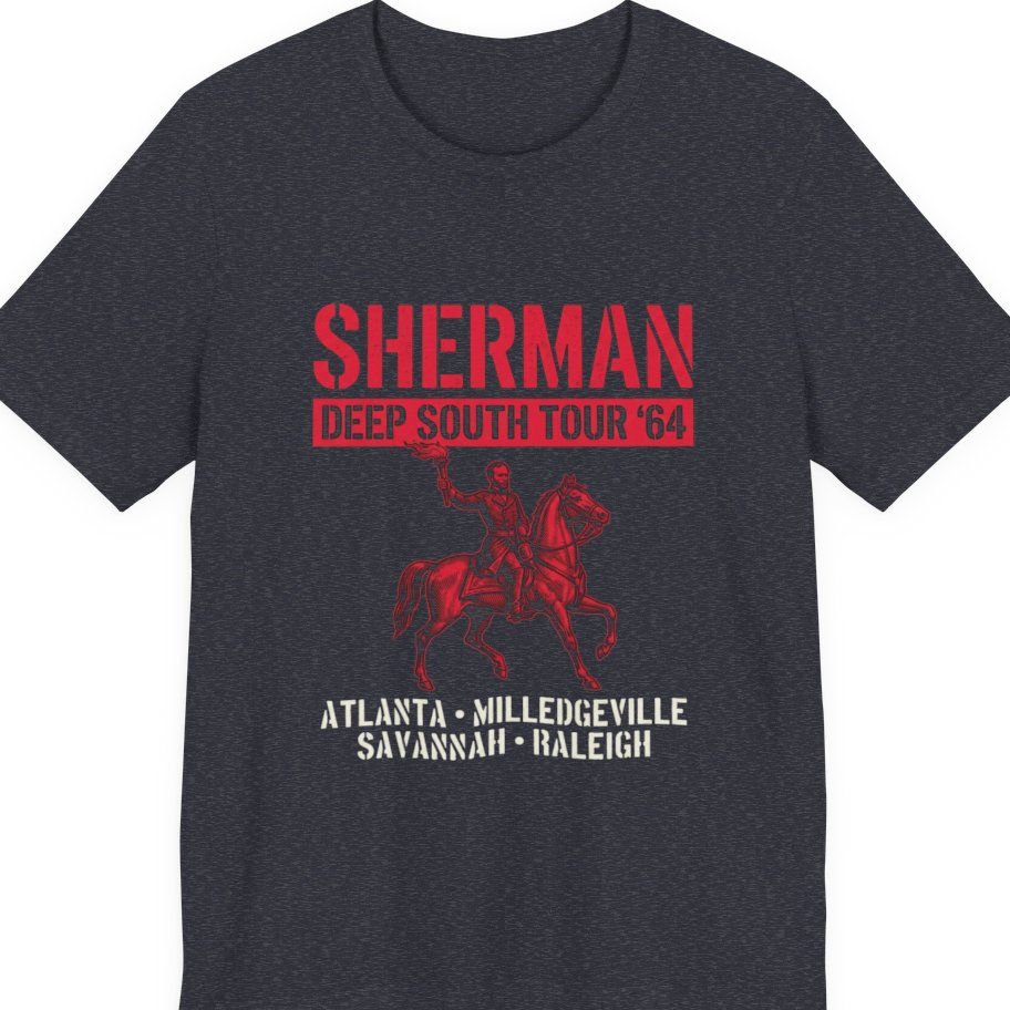 Sherman Deep South Tour Vintage Premium Tee - Heather Navy front