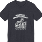 Trojan Horse Deadpan Satire Premium Tee - Heather Navy front