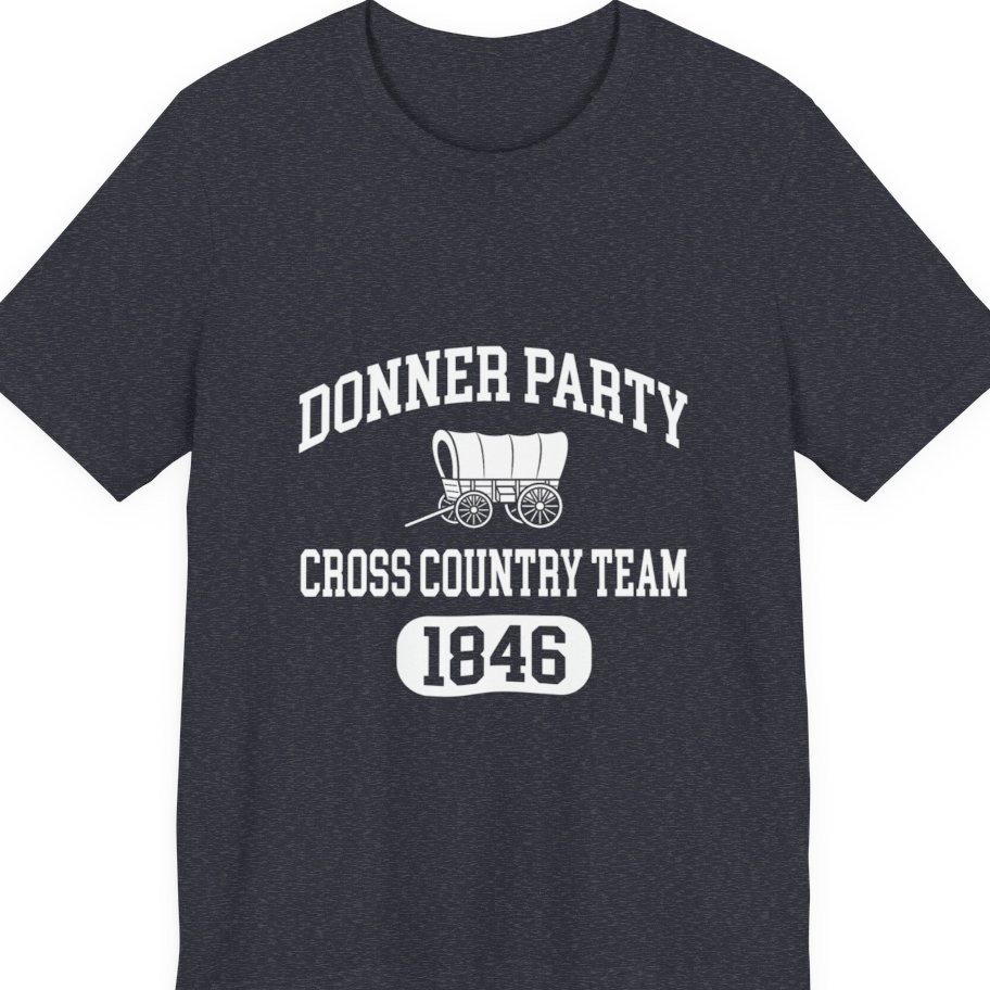 Donner Party Cross Country Team Premium Tee - Heather Navy front