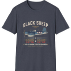 Black Sheep Squadron Crest T-Shirt - Heather Navy front