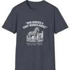 Trojan Horse Deadpan Satire T-Shirt - Heather Navy front