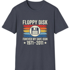 Floppy Disk Memorial T-Shirt - Heather Navy front