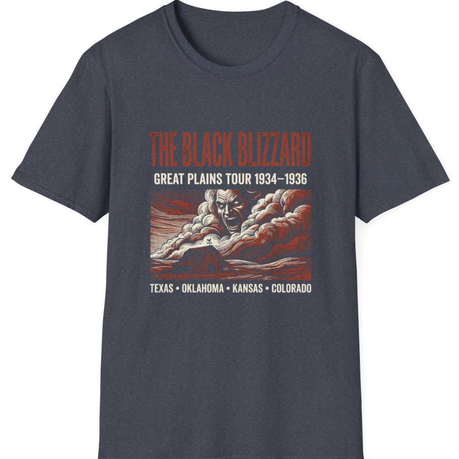 Black Blizzard Dust Tour T-Shirt - Heather Navy front