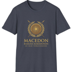 Macedonian Empire Crest T-Shirt - Heather Navy front