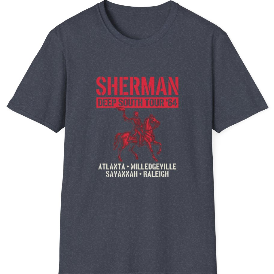 Sherman Deep South Tour Vintage T-Shirt - Heather Navy front