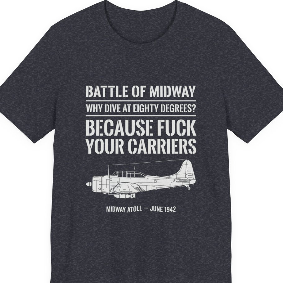 Battle of Midway Premium Tee - Heather Navy front