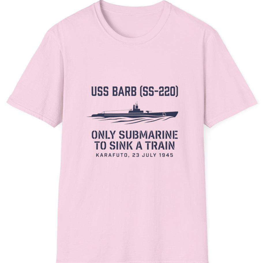 Uss Barb Ss Only Submarine T-Shirt - Light Pink front