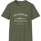 Civil War River Ironclads T-Shirt - Military Green front