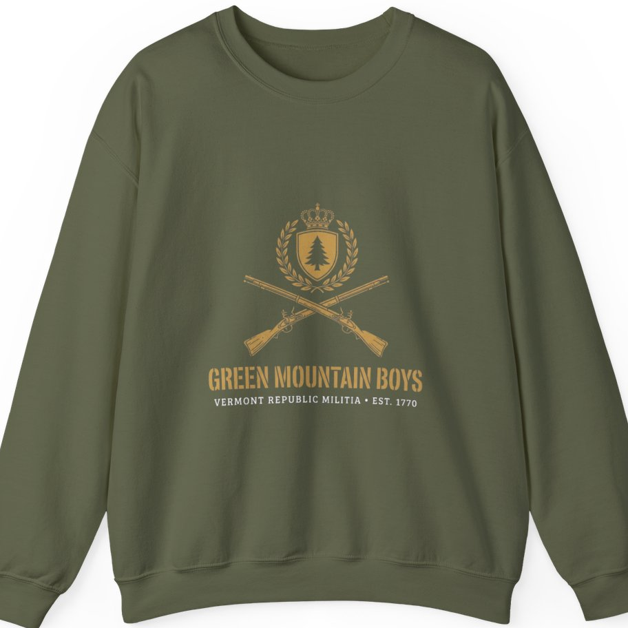 Green Mountain Boys Crest Sweatshirt - Military Green front