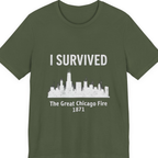 I Survived The Great Chicago Premium Tee - Military Green front